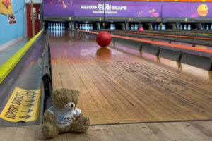 AFA bear at bowling alley